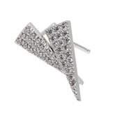 Sterling Silver CZ Triangle Stud Earrings